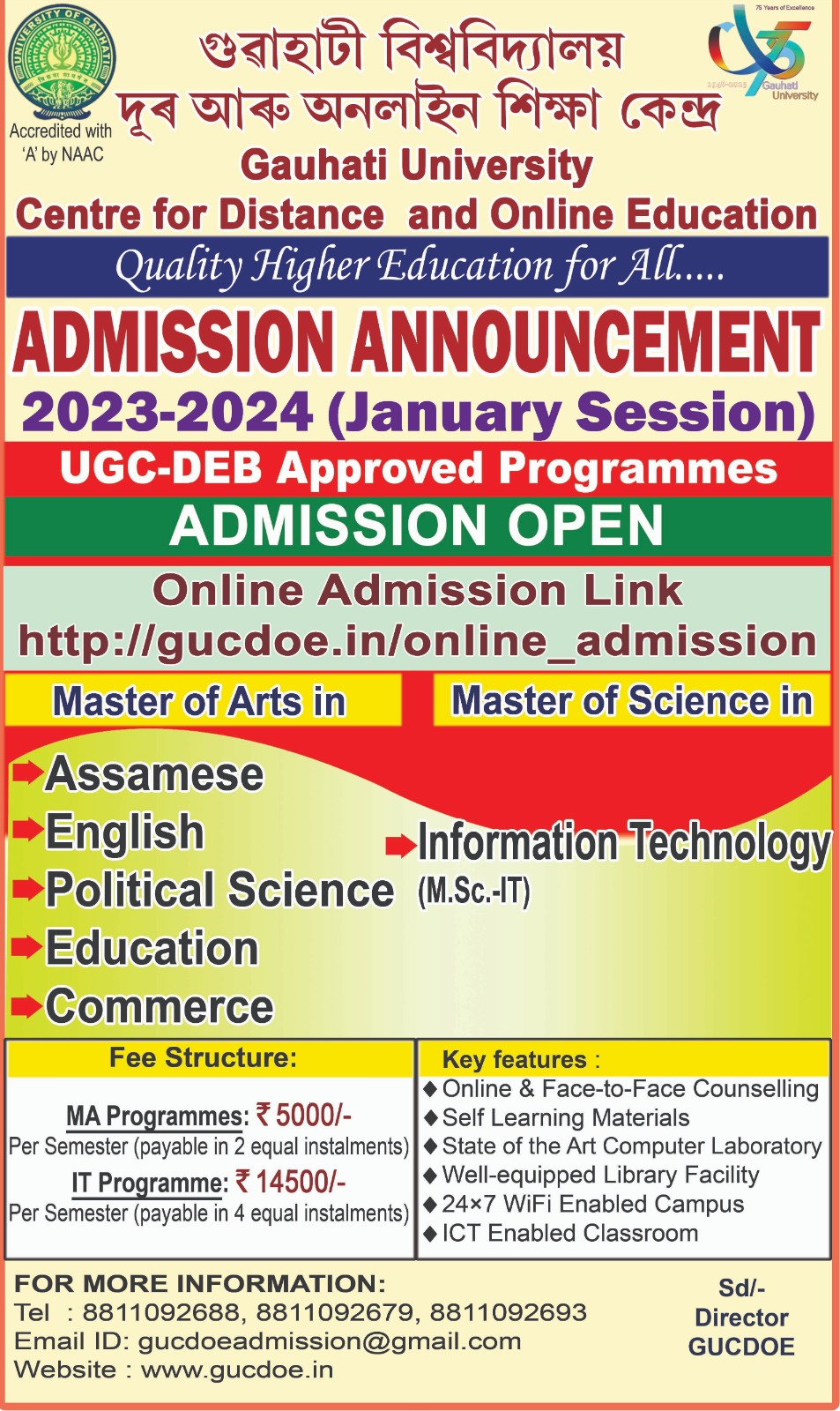 Admission Going ON